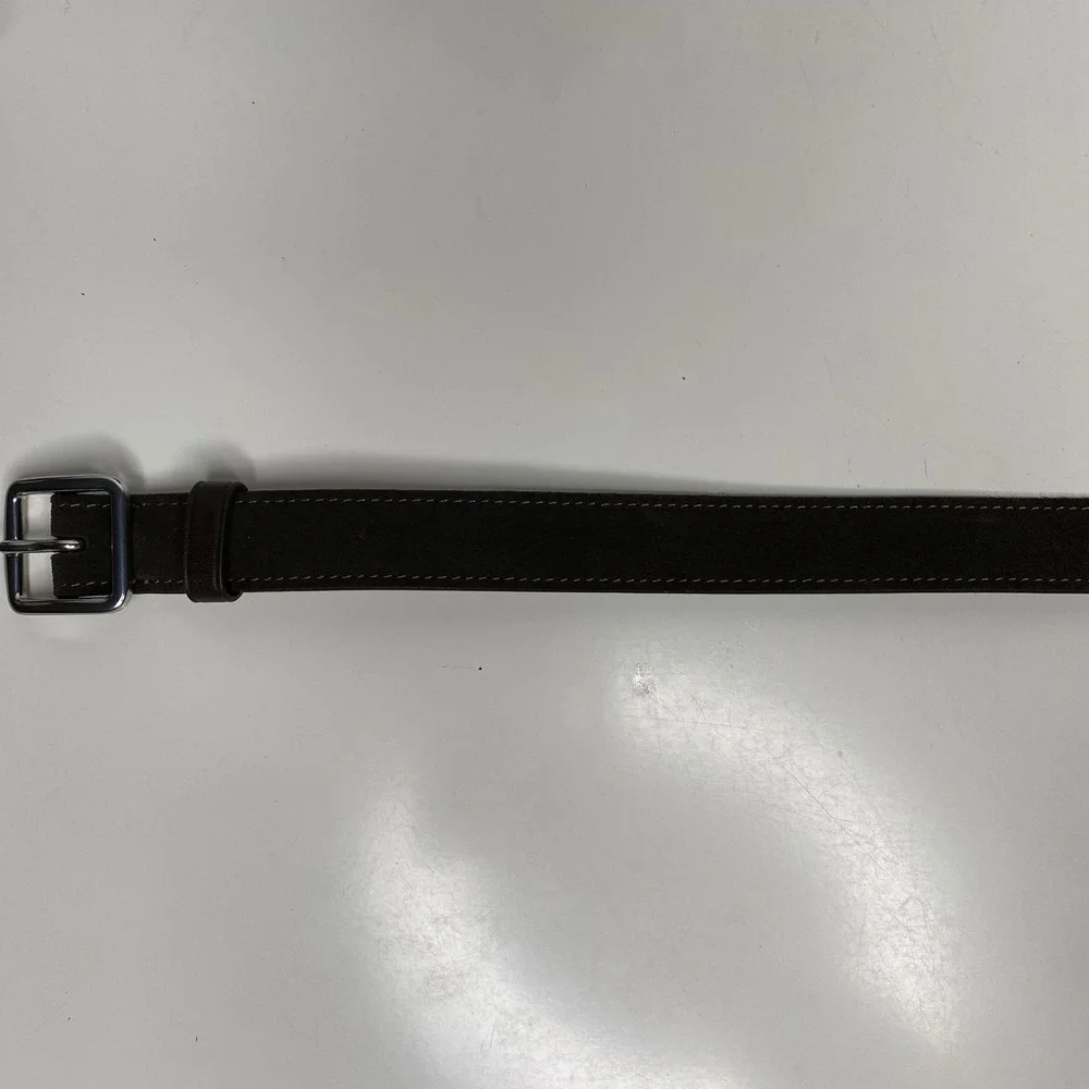 Coach Dark Brown Suede Leather Belt Silver Buckle Kids Size‎ XS